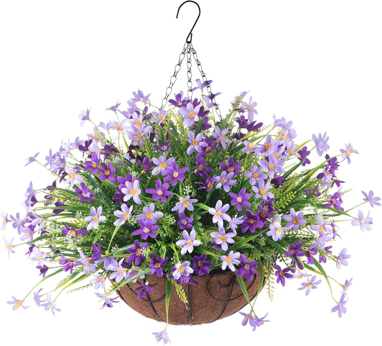Artificial Flowers with Hanging Basket for Outdoor Decoration